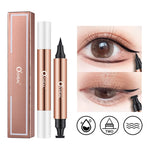 Delineador Doble: Sello + Pluma — Negro Waterproof de Secado Rápido
