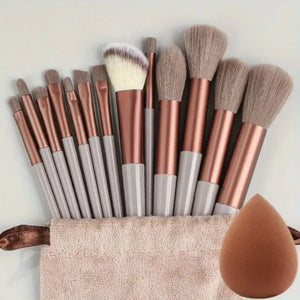 Set de 13 Brochas de Maquillaje Profesional — Mango de Colores