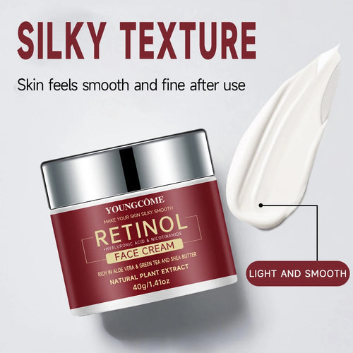 "YOUNGCOME Retinol + Hyaluronic Acid + Aloe Cream SAMPLE - 3-in-1 Anti-Aging Moisturizer 40G"