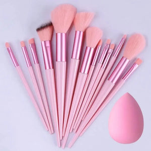Set de 13 Brochas de Maquillaje Profesional — Mango de Colores