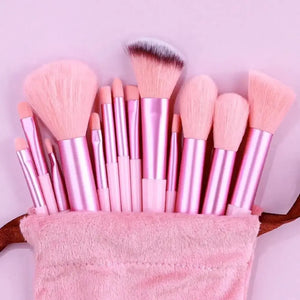 Set de 13 Brochas de Maquillaje Profesional — Mango de Colores
