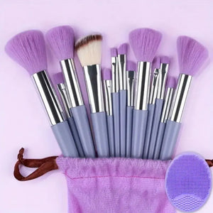 Set de 13 Brochas de Maquillaje Profesional — Mango de Colores