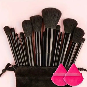 Set de 13 Brochas de Maquillaje Profesional — Mango de Colores