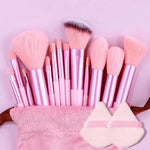 Set de 13 Brochas de Maquillaje Profesional — Mango de Colores