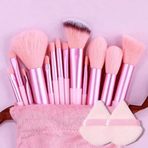Set de 13 Brochas de Maquillaje Profesional — Mango de Colores