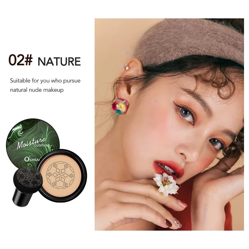 BB Cream Cojín Compacto con Esponja — Base de Maquillaje Natural
