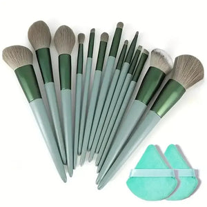 Set de 13 Brochas de Maquillaje Profesional — Mango de Colores