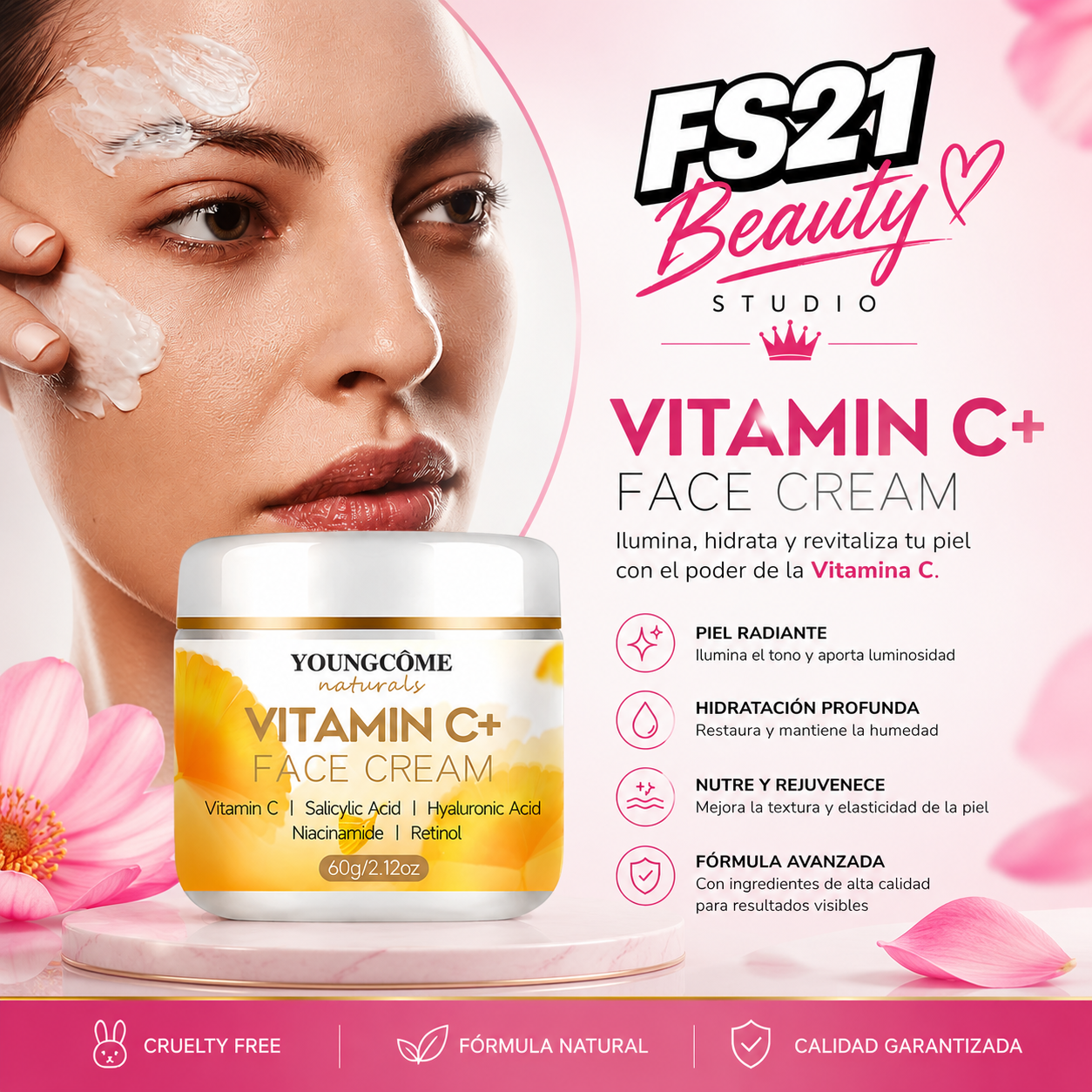 Crema Facial Vitamina C con Retinol — Hidratante y Reafirmante