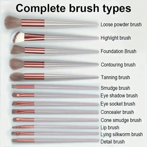 Set de 13 Brochas de Maquillaje Profesional — Mango de Colores