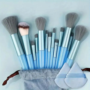 Set de 13 Brochas de Maquillaje Profesional — Mango de Colores