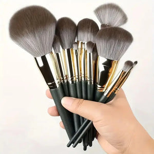 Set de 13 Brochas de Maquillaje Profesional — Mango de Colores
