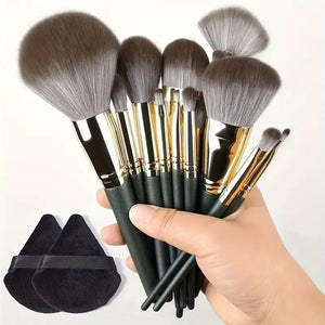 Set de 13 Brochas de Maquillaje Profesional — Mango de Colores