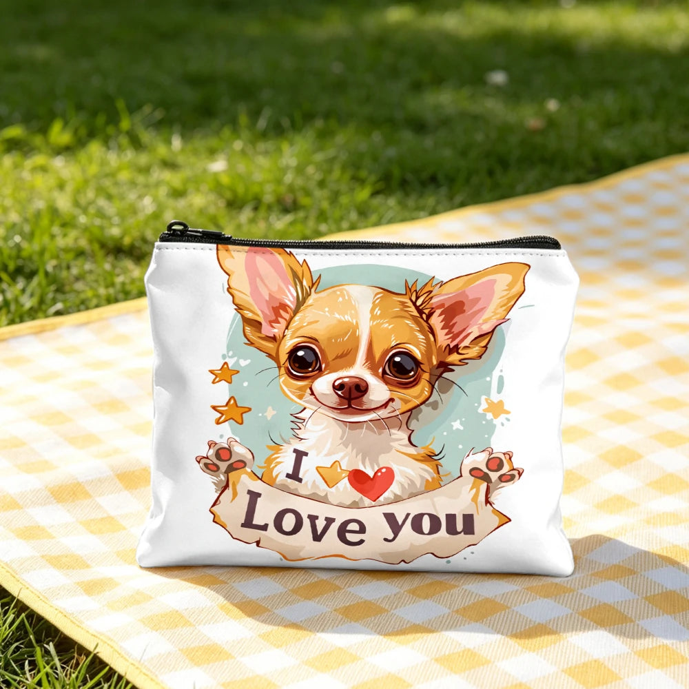 Bolso Tote + Neceser a Juego "Te Quiero" — Estampado Chihuahua