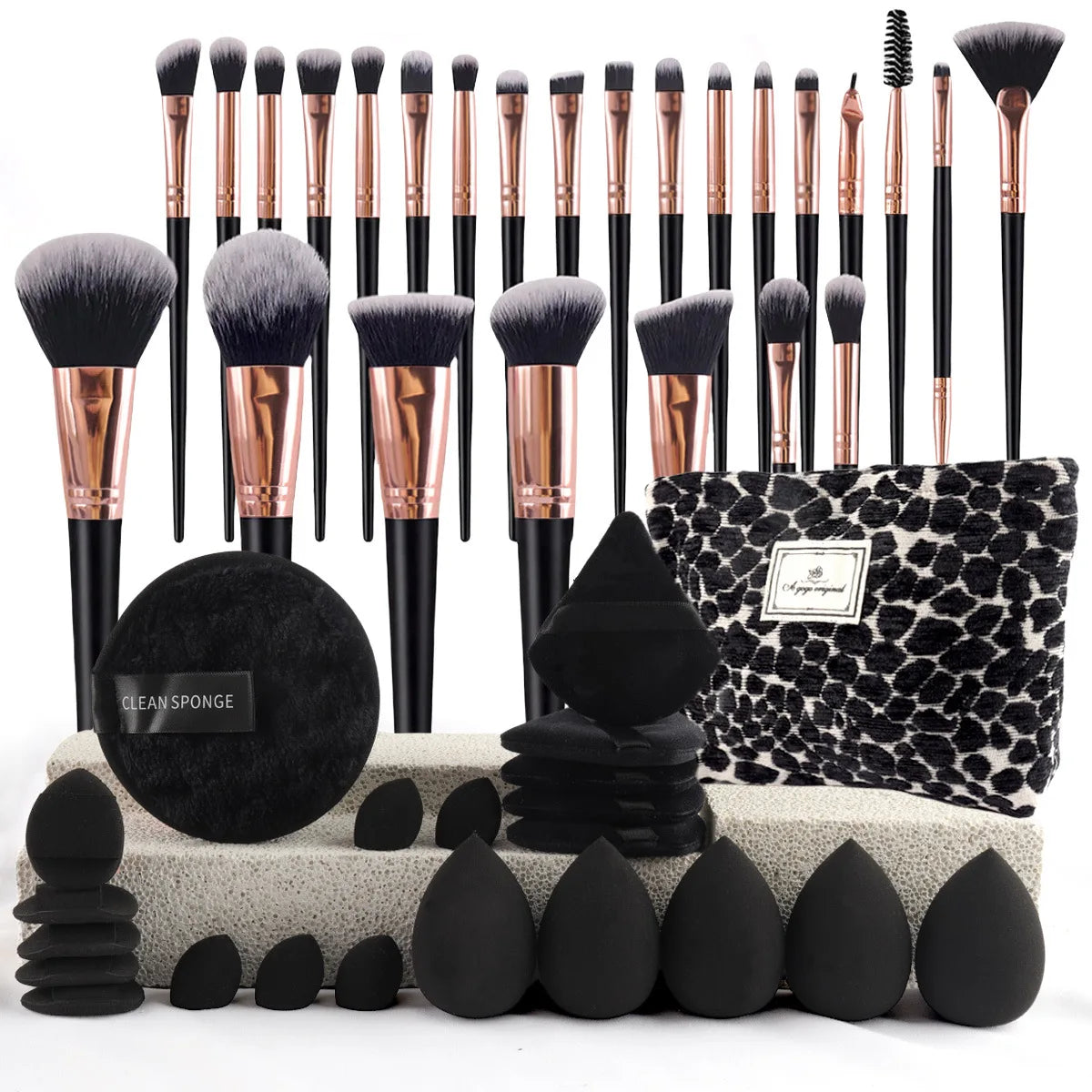 Set de Brochas de Maquillaje Profesional + Neceser de Viaje