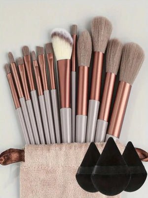Set de 13 Brochas de Maquillaje Profesional — Mango de Colores