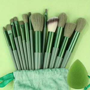Set de 13 Brochas de Maquillaje Profesional — Mango de Colores