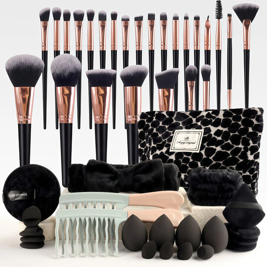 Set de Brochas de Maquillaje Profesional + Neceser de Viaje