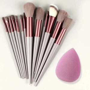 Set de 13 Brochas de Maquillaje Profesional — Mango de Colores