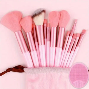 Set de 13 Brochas de Maquillaje Profesional — Mango de Colores