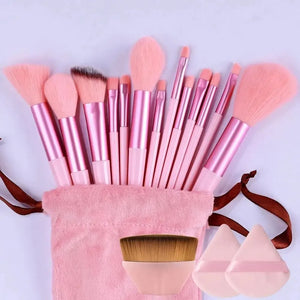 Set de 13 Brochas de Maquillaje Profesional — Mango de Colores