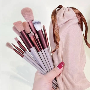 Set de 13 Brochas de Maquillaje Profesional — Mango de Colores
