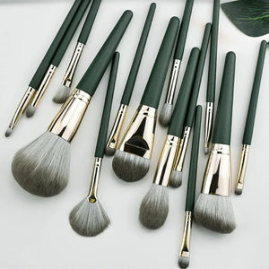 Set de 14 Brochas de Maquillaje Suaves — Rostro y Ojos