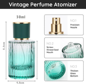Set de 2 Perfumeros de Viaje Recargables 30ml — Cristal con Spray