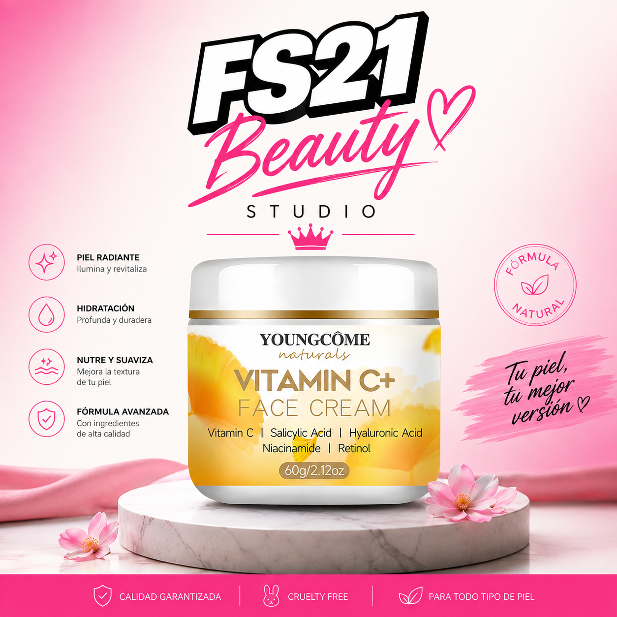 Crema Facial Vitamina C con Retinol — Hidratante y Reafirmante