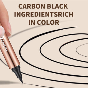 Delineador Doble: Sello + Pluma — Negro Waterproof de Secado Rápido