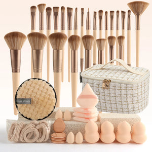 Set de Brochas de Maquillaje Profesional + Neceser de Viaje