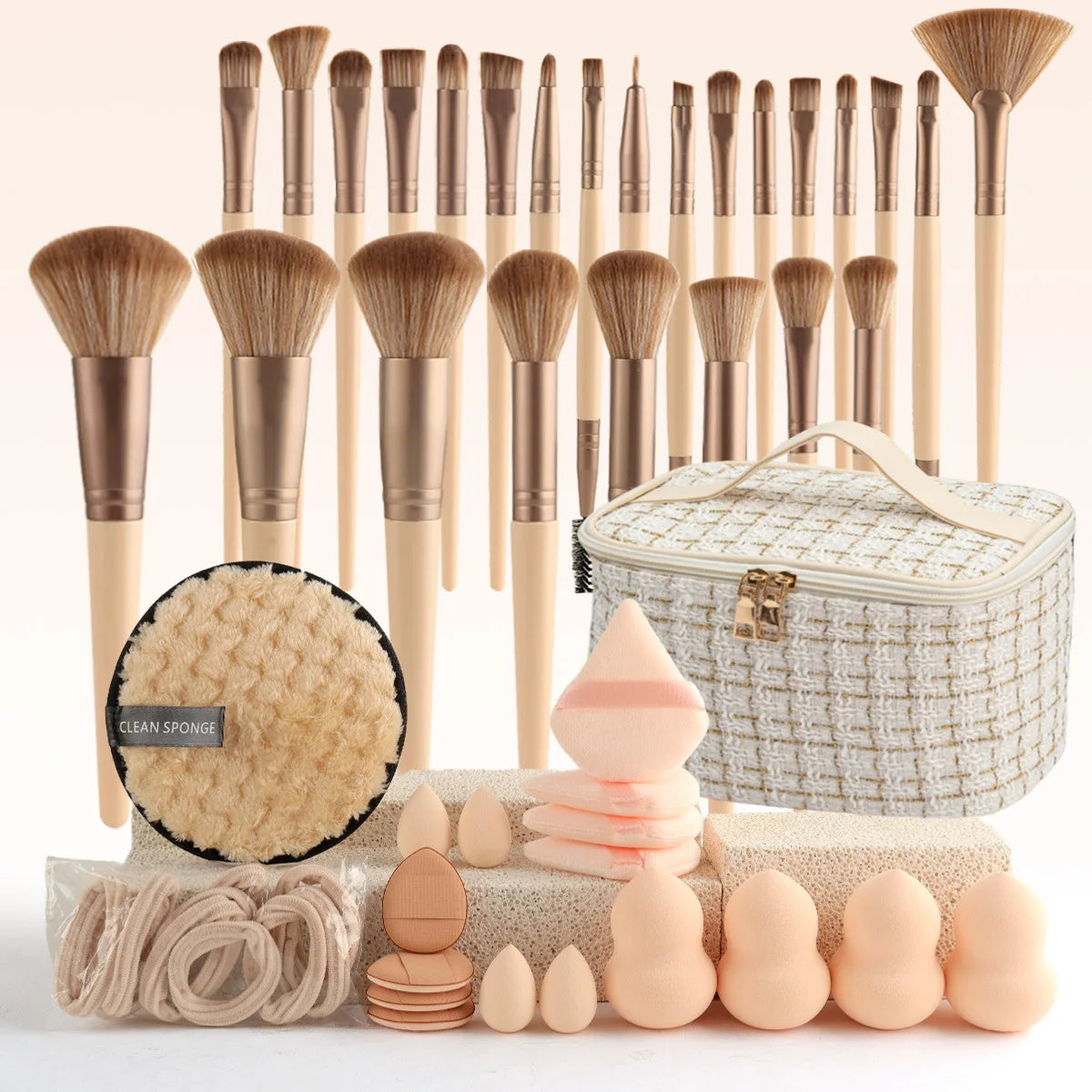 Set de Brochas de Maquillaje Profesional + Neceser de Viaje