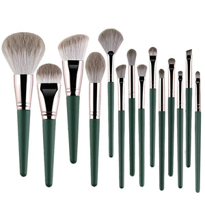 Set de 14 Brochas de Maquillaje Suaves — Rostro y Ojos